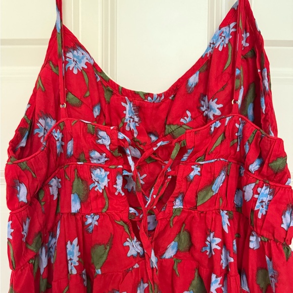 Red Floral Maxi Dress - Picture 7 of 9